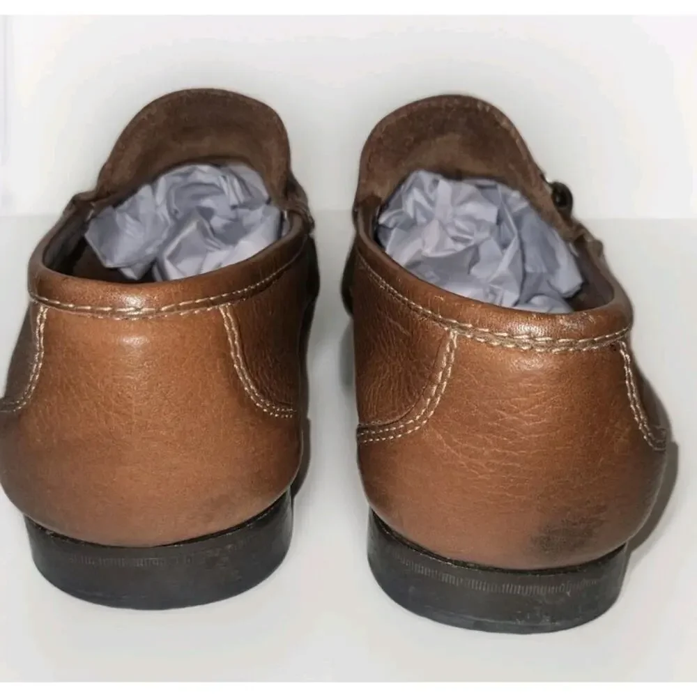 Men's Sandro Moscoloni Sandrino Pebbled Leather Loafers Size 10D Brown Spain